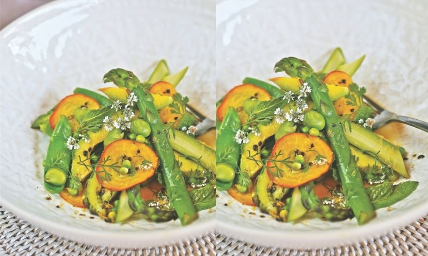 Spring Salad With A Mandarin & Sesame Dressing