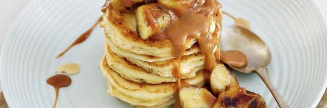 Fluffy Ricotta Pancakes With Caramelised Bananas
