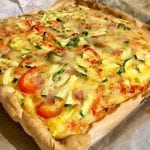 Gluten free and fodmap friendly ham and veggie quiche