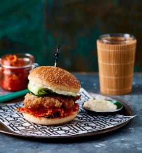 LIL KIMCHI: ASIAN STYLE CHICKEN WITH CUCUMBER, SHALLOTS AND SESAME MAYONNAISE